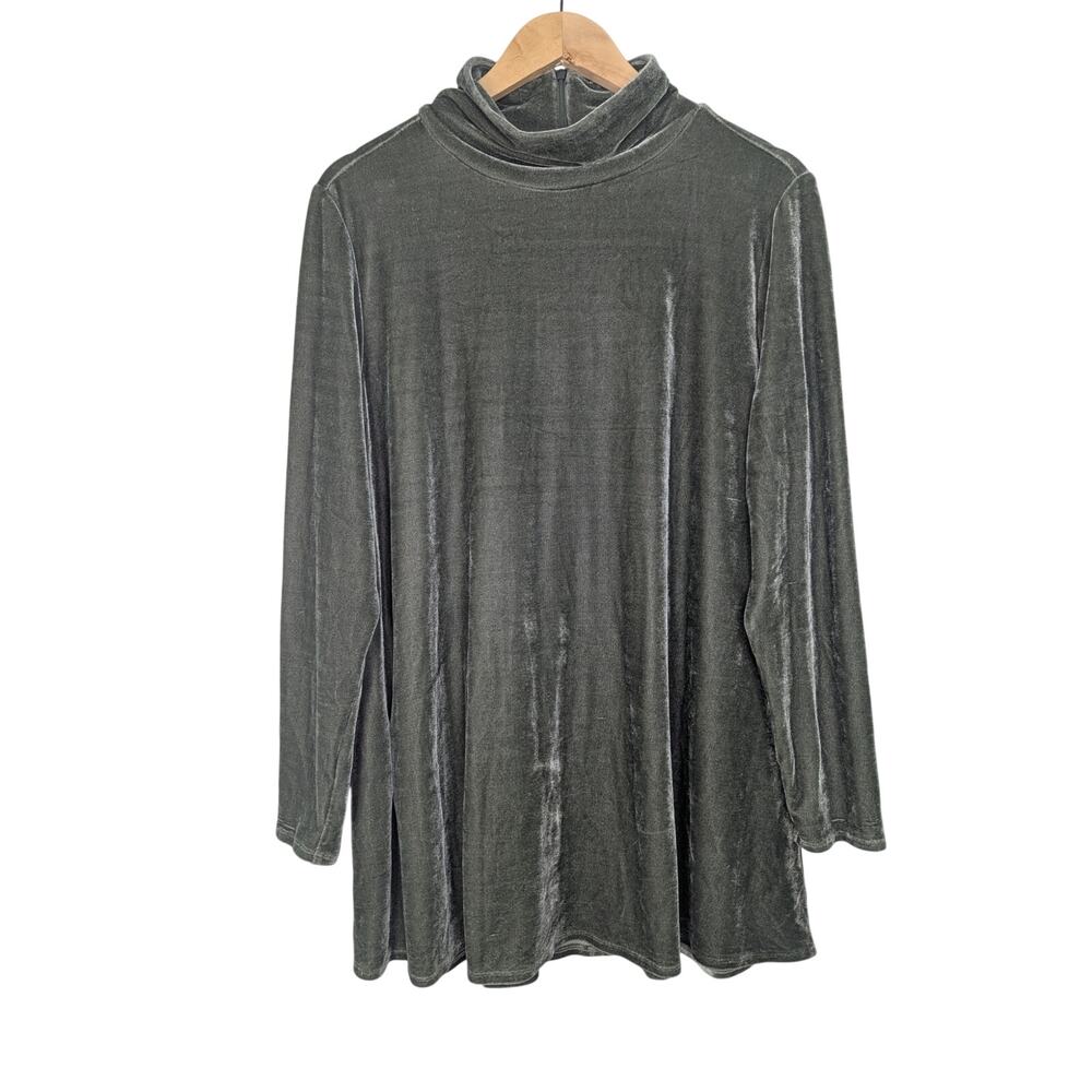 Soft Surrounding Green Velvet Mock Neck Tunic Autumn Whimsigoth Dark Academia